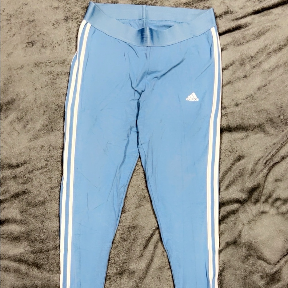 Women’s Adidas Blue and White Joggers with Classic Stripes size 1X